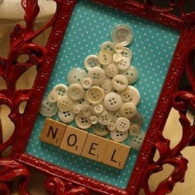 Vintage Button Christmas Tree Art {Christmas Things}