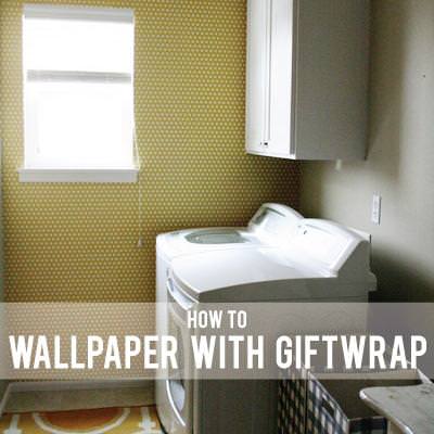 Wallpapering with Gift Wrap {Wallpaper}