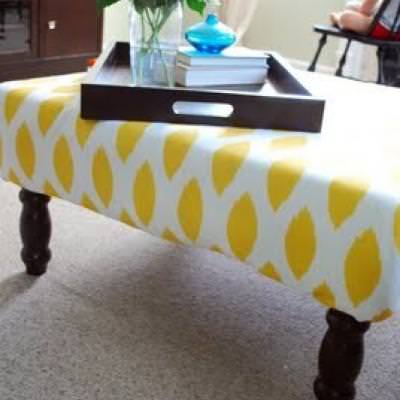 West Elm Inspired Upholstered Ottoman {Ottomans & Stools}