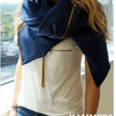 Zipper Trimmed Scarf {Accessories}