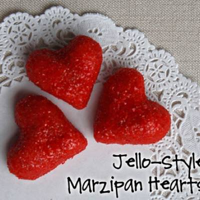Jello Style Marzipan Hearts {Valentine Treats}