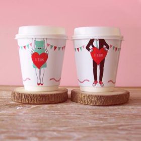 Love Coffee Cup Wrappers {DIY Valnetines Gift}