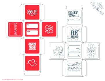 Printable Valentines Day Cube