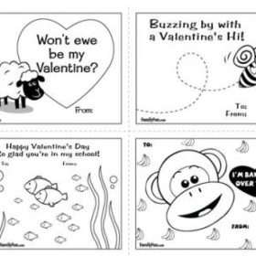 Valentine's Day Cards to Print & Color